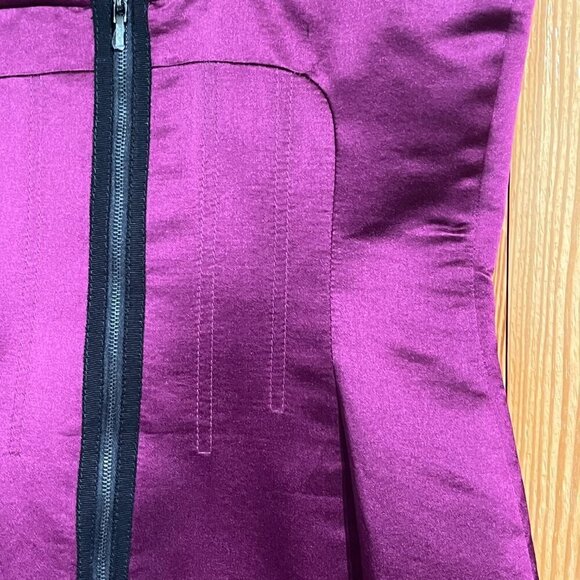 NEW Tory Burch 100% Silk Purple Corset Fitted Pencil Dress - Picture 9 of 14
